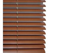 Store vénitien Grain de Bois Store en Aluminium intérieur 25mm Lames Protection visuelle Anti-éblouissement Contre la lumière et Solaire pour fenêtres et Portes (W120cm×H160cm,Reddish Brown)