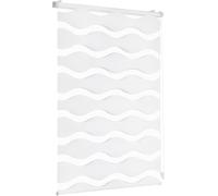 Store Venitien Ondulé Double Seykey, Fixation par Clip, Sans Perforation pour Fenêtres, Store Venitien Double de 40 cm de Large, Store Ondulé Double Protection Solaire, 40x100 cm, Blanc