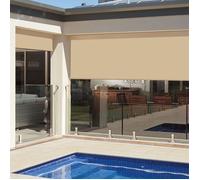 Store vertical 1,4 x 2,5 m enrouleur extérieur terrasse ou balcon - Armature Blanc laqué - Toile Dune