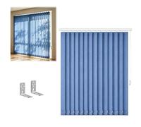 Store Vertical à Lamelles 60/70/90/110/150/190/230/240/280/300cm Store Californien Filtrage avec Angle de Rotation de 180° Rideau en Tissu pour Fenêtres et Portes en Verre(Bleu foncé,B60xH160cm)