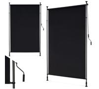 Store Vertical Extérieur - RELAX4LIFE - 1,5M - Poteau en Alu - Polyester Anti-UV - Hauteur 220-310 CM - Store Rétractable - Noir