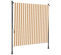 Store Vertical Extérieur, Store Manuel Enroulable Brise Vue Balcon Roulant d'extérieur Orange et Blanc 150x270cm Tissu Acier