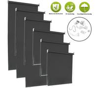 Store vertical Fiqops 140 x 240cm store balcon protection solaire, store vertical résistant aux UV, coupe-vent et pare-vue, en métal et polyester,Anthracite