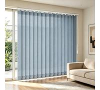 Store Vertical Isolant Thermique et Anti-UV, Rideau Coulissant à Lamelles Filtrage de La Lumière Intérieur, Store Californien Occultants Kit Complet pour Porte-Fenêtre(Gris bleu,B300xH160cm)