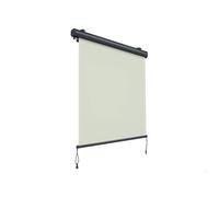 Store vertical rétractable avec coffre et manivelle - 1,4x2,5 m - Toile beige structure gris - protection soleil terrasse