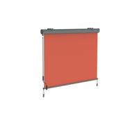 Store vertical rétractable avec coffre et manivelle - 1,4x2,5 m - toile corail, structure gris - protection soleil terrasse