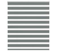 vidaXL Store zèbre gris foncé largeur du tissu 130,9 cm polyester, store à enrouleur zébré, store zébré pour fenêtre, store 4014138