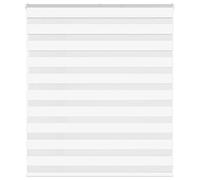 Store Zebre Blanc 130x100 cm Polyester, Rollo mit Transparent-opaken Streifen, Sonnenschutz und Sichtschutz, kinderfreundlich mit Sicherheitsclip, einfache Montage Ohne Wohnzimmer Schlafzimmer Buero