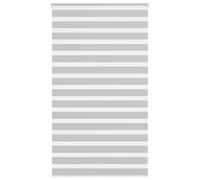vidaXL Store zèbre gris clair largeur du tissu 130,9 cm polyester, store à enrouleur zébré, store zébré pour fenêtre, store 4014476