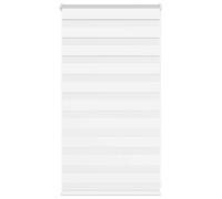 vidaXL Store zèbre blanc 90x100 cm largeur du tissu 85,9 cm polyester, store à enrouleur zébré, store zébré pour fenêtre, 4014727