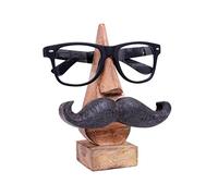 storeindya Cadeau Jour Mere, Quirky Fait Main Nez Forme en Bois de Rose Lunettes Lunettes de Soleil Support pour Decor de la Maison et du Bureau (Moustache Nez Forme marron2) (Design 1)