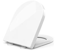 STOREMIC Abattant de WC Frein de Chute Antidérapant Blanc 46,6x36 cm Forme D
