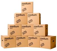 StorePAK Eco Archive Lot de 10 cartons de déménagement avec poignées 33 litres 100% recyclables - H 31 x l 33 x P 33 cm - Moyen