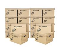 StorePAK Eco Archive Lot de 20 boîtes de rangement en carton avec couvercles - Facile à assembler, rangement à la maison, au bureau et à la maison de déménagement, 33 litres - H 26 x l 34 x P 43 cm,