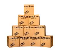 StorePAK Lot de 10 boîtes de rangement robustes de taille moyenne en carton avec poignées, 64 litres, 40,5 x 40,5 x 40,5 cm, marron