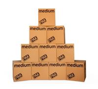 StorePAK - Lot de 10 boîtes moyennes de rangement en carton avec poignées, 64 litres, 100 % recyclables, hauteur 40,5 cm, largeur 40,5 cm, profondeur 40,5 cm, marron
