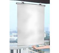 Stores à enroulement à ventouse,Pare-soleil rétractable sans perçage,Rideau occultant réfléchissant,Stores temporaires portables pour fenêtres et portes,bain Bureau,Silver-W50*H125cm(19.7*49.2in)