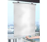 Stores à enroulement à ventouse,Pare-soleil rétractable sans perçage,Rideau occultant réfléchissant,Stores temporaires portables pour fenêtres et portes,bain Bureau,Silver-W45*H125cm(17.7*49.2in)