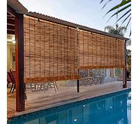 Stores à rouleau d'extérieur en bambou résistant aux intempéries, stores naturels filtrant la lumière, protection solaire, pour balcon et terrasse