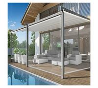 Stores à rouleau d'extérieur imperméables, coupe-vent, en plastique transparent, pour terrasse, tonnelle et porche, pare-soleil durable (120 x 240 cm)
