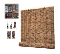 Stores à Rouleau en Bambou, Abat-Jour Manuel, Ombrages en Bambou, Stores à Enroulement, Résistant, Personnalisable, Anti-UV, Taille sur Mesure - Marron