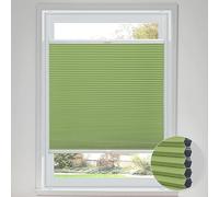 Stores cellulaires écoénergétiques pour fenêtres - Stores occultants en nid d'abeille - Stores plissés de haut en bas pour la maison et le bureau (vert, 55 cm de large x 100 cm de haut)
