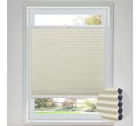 Stores cellulaires occultants isolants en nid d'abeille plissés de haut en bas, faciles à installer pour la maison et le bureau (95 cm de large x 165 cm de haut, buff)