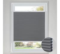 Stores cellulaires occultants pour fenêtres - Isolation en nid d'abeille - Stores plissés de haut en bas pour la maison et le bureau (gris foncé, 50 cm de large x 210 cm de haut)