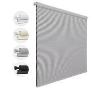 Stores cellulaires occultants sans fil - Stores plissés isolants pour la maison et le bureau - Facile à installer - Design en nid d'abeille - 90 cm de large x 165 cm de haut - Gris personnalisé