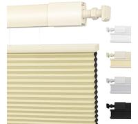 Stores cellulaires sans fil sans perçage - Stores plissés de haut en bas et en haut pour fenêtres, design en nid d'abeille pour maison, chambre à coucher et bureau (crème 188 x 122 cm (l x H)