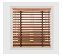 Stores de fenêtre en Bois Marron, Stores vénitiens naturels pour fenêtres, Stores horizontaux, Stores en Bois occultants pour Cuisine/Chambre/Salle de Bain, Personnalisables,90x120cm/35.5 x