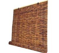 Stores en Bambou de Roseau,Rideaux de Roseau Naturels,Stores Enrouleurs Romains à Levage Rétro,Pare-soleil de Rideau de Fenêtre,Volets Venitien Occultant pour Intérieur/Extérieur (131x140cm/51x55in)