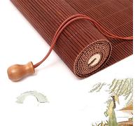 Stores en Bambou Naturel Romains Sans Fil - Rétro Intérieur/Extérieur Avec Lève-Personne, 75% d'Ombrage - 50*100cm(L*H)