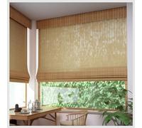Stores en Bambou, Stores Enroulables pour Fenêtres, Patio, Stores Romains en Bambou Transparent avec Matériel ee Montage, Traitements de Fenêtre Naturels, Personnalisables (WxH:140x175cm/55.1x68.8in)