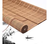 Stores enroulables en bambou naturel personnalisables, filtrant la lumière, avec fixations pour terrasse, jardin, balcon, pergola et tonnelle. Revêtement de fenêtre élégant de style romain