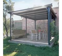 Stores enroulables, stores enroulables en vinyle imperméable, housse de rideau robuste, résistant au vent et à la pluie pour terrasse, fenêtre, porte, sans fil, 203,2 x 343,9 cm (l x H)