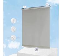 Stores enrouleurs à ventouses rétractables,rideaux occultants,stores enrouleurs d'isolation thermique multifonctionnels,sans percage,stores temporaires pour balcons,salons,Grey-65x125cm/25x49in