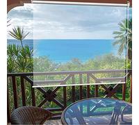 Stores enrouleurs d'extérieur en plastique transparent imperméable et imperméable pour balcon, terrasse, pergola, disponibles en largeurs de 65 cm à 145 cm (l 145 x L240 cm)
