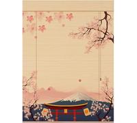 Stores Enrouleurs en Bambou Romains Japonais avec Valae Fuji Mountain Motif Store Enrouleur Occultant pour Balcon Den Cuisine Salle De Bain, A, W×H 80x200cm(32x79in)