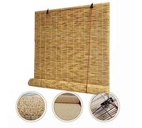 Stores enrouleurs en bambou tissés à la main - Style rétro - Imperméables - Rideaux de paille sur mesure pour intérieur/extérieur/balcon - 80 x 300 cm - Solution élégante d'intimité