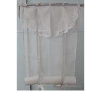 Stores Enrouleurs - FANNY & CÉLINE - Maurice - Lot de 2 - 60x160cm - Broderie et Dentelle