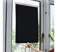 Stores enrouleurs occultants à Ventouse rétractable, Multicolore, Plusieurs Tailles, Tissu Polyester Durable(Black,124W x 55H cm)