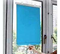 Stores enrouleurs occultants à Ventouse rétractable, Multicolore, Plusieurs Tailles, Tissu Polyester Durable(Blue,124W x 61H cm)