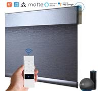 Stores enrouleurs occultants SmartMatters pour fenêtres, stores motorisés sans fil, chambre à coucher, compatibles Tuya Zigbee Alexa Google Matter Rechargeable Motor