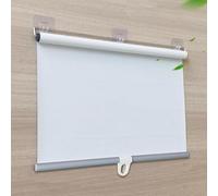 Stores Enrouleurs Rétractables,100% Stores Enrouleurs Occultants,Stores à Isolation Thermique Résistante Aux UV,Rideau D'occultation,Avec Système De Ressorts,Sans Perçage,White-45x150cm(17.7x59in)