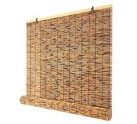 Stores enrouleurs sans fil en bambou résistant aux UV, stores de style rétro pour intérieur et extérieur, pour balcon, terrasse, porche, jardin, fenêtre enroulable (l 60 x H) 90 cm (l x H)
