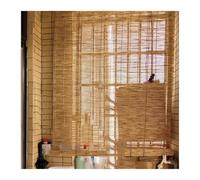 Stores occultants tissés à la main en bambou pour extérieur, rideaux de paille rétro pour patio, porche et intimité intérieure, 172,7 x 183 cm (l x H), design naturel élégant