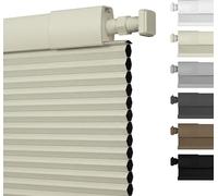Stores plissés alvéolaires sans perçage pour fenêtres Stores cellulaires occultants sans Cordon Stores d'intimité sans Outils pour la Maison et Bureau (Beige, Taille sur Mesure)