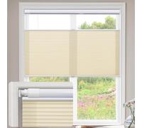 Stores plissés cellulaires sans fil de haut en bas, de bas en haut, stores en nid d'abeille filtrant la lumière pour la maison et le bureau sans outil sans perçage, crème 60 x 163 cm (l x H)