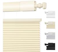Stores plissés cellulaires sans fil - Stores en nid d'abeille filtrant la lumière de haut en bas, en haut pour fenêtres, idéal pour la maison, la chambre à coucher, le bureau (crème, 193 x 198 cm (l x